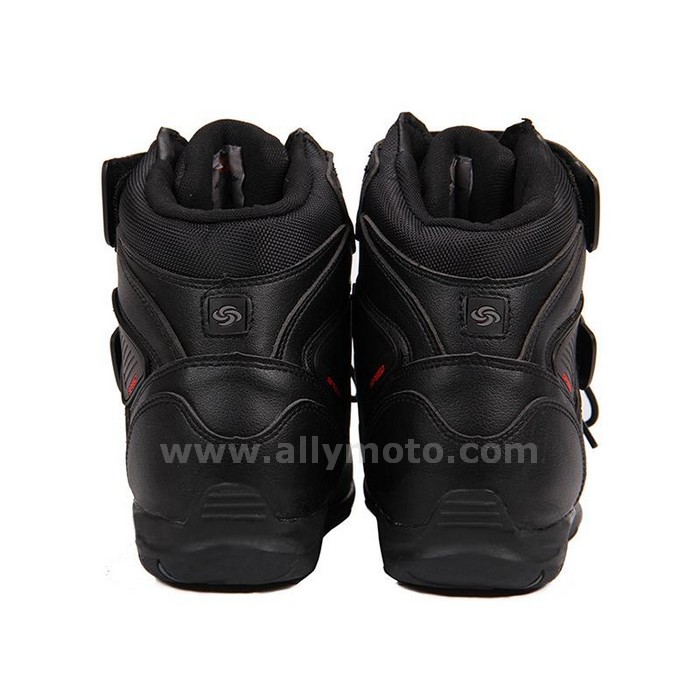 131 Motorcycle Boots Racing Ankle Breathable Motocross Off-Road Shoes Black-White-Red@3